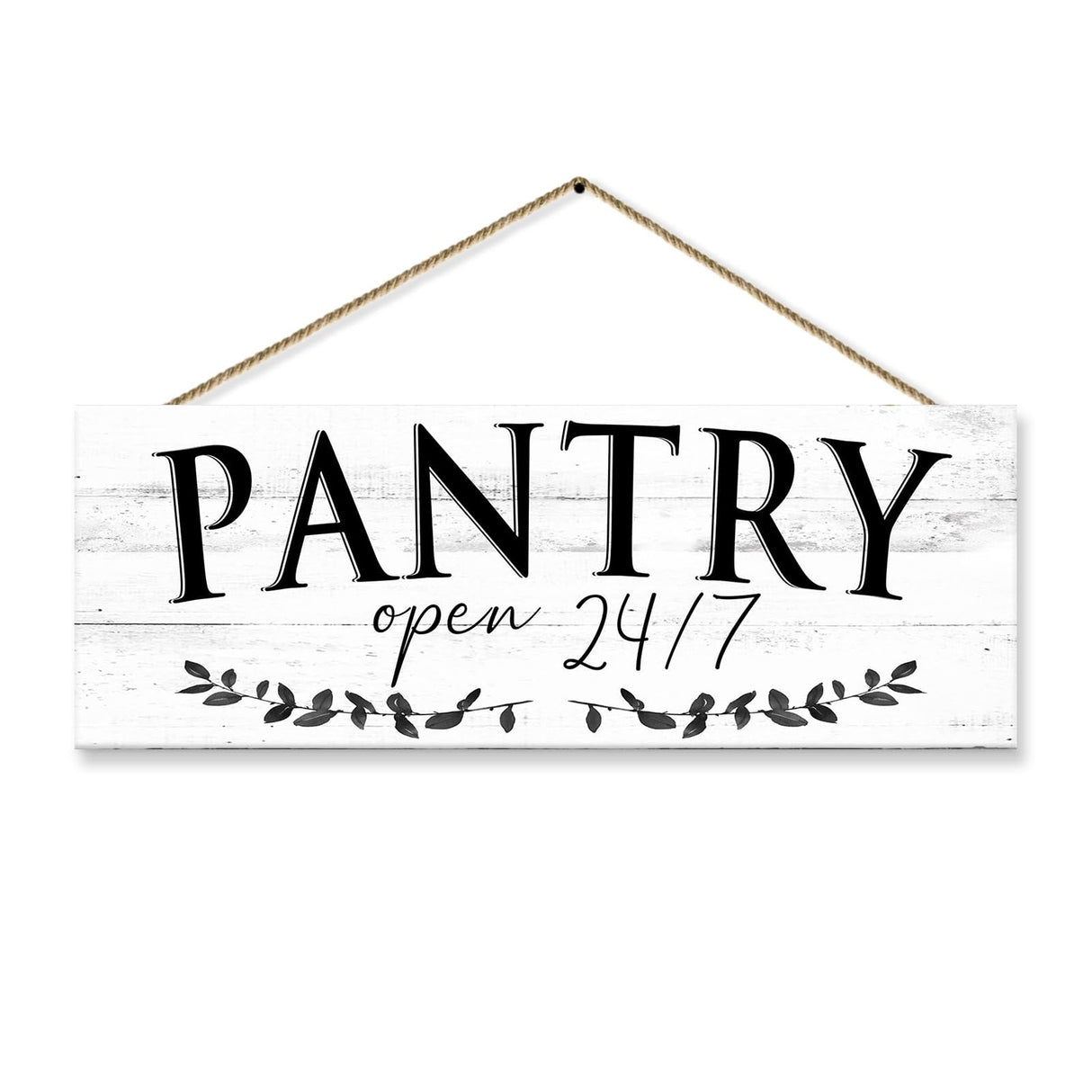 1 KINGO Rustic Pantry Signs Wall Decor: Farmhouse Kitchen Wall Art 6" x 14.5" Canvas Print Decorative Plaque Wall Hanging Open 24/7 Sign for Pantry Dining Room Home Decor 1 KINGO