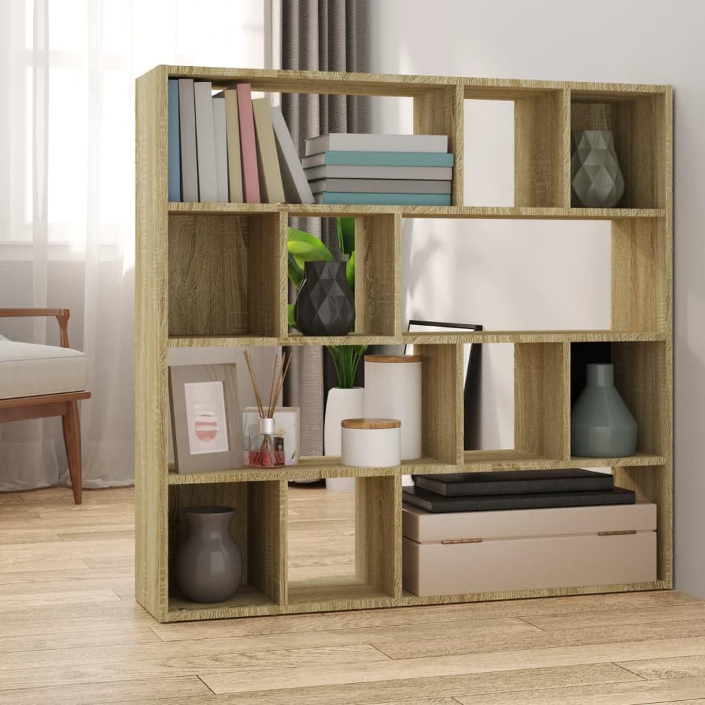 vidaXL Book Cabinet/Room Divider, Bookshelf Room Divider with Shelves, Storage Cabinet Bookcase for Living Room, Modern Style, Sonoma Oak vidaXL