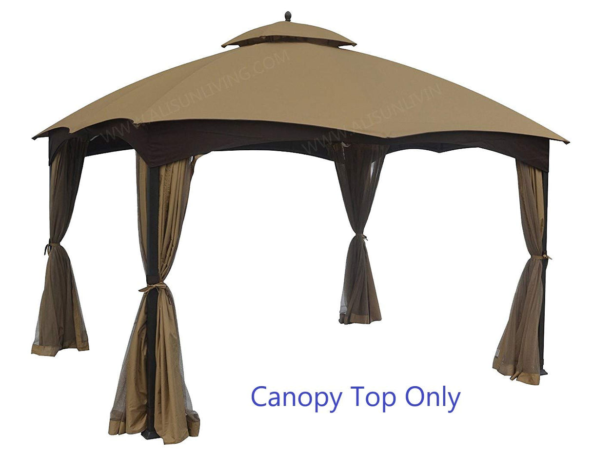 Replacement Canopy Top for Lowe's 10' x 12' Gazebo #TPGAZ17-002C (Golden Brown Canopy Top Only) ALISUN