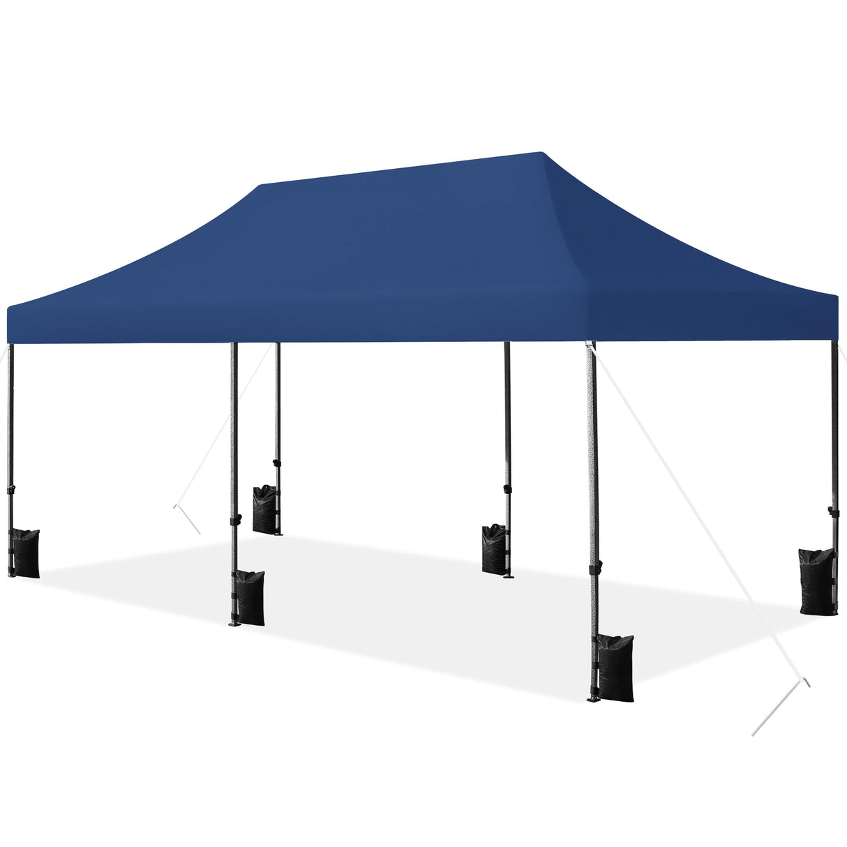 Yaheetech Heavy Duty Pop Up Canopy Tent, 10x20 Commercial Instant Shelter Tent for Wedding, Parties, Adjustable Outdoor Canopy with Wheeled Carry Bag, 6 Sandbags & 10 Stakes, Navy Blue Yaheetech