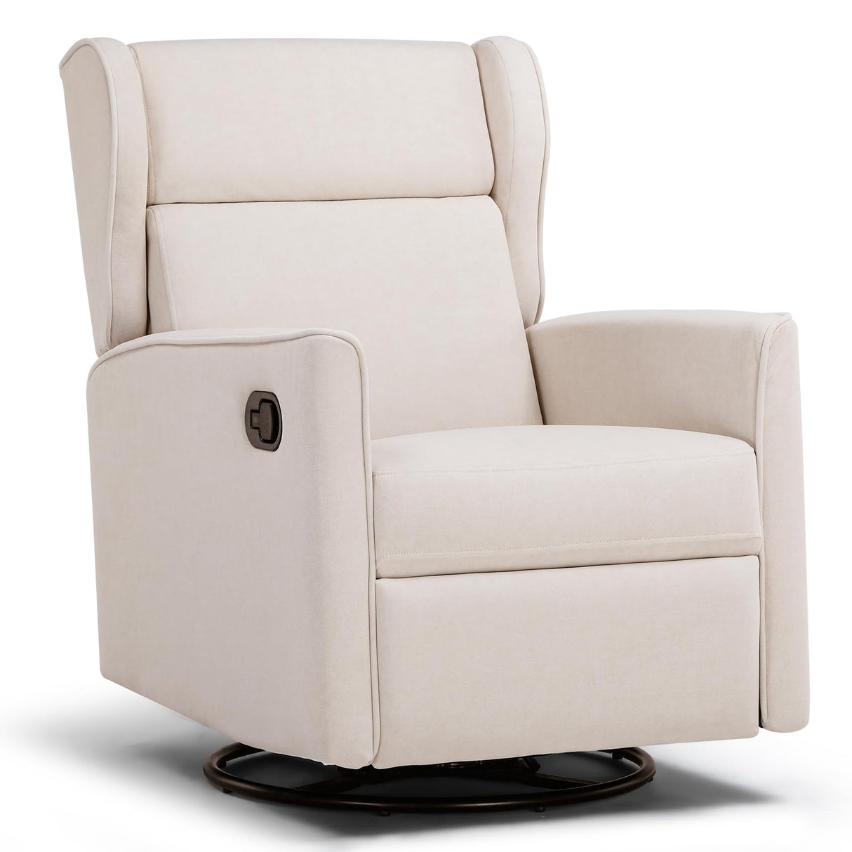 COMHOMA Rocking Recliner Chair,Swivel Glider Reclining Single Sofa Manual Rocker Recliners,Nursery Rocking Chairs with Upholstered Seating for Living Room Office(Beige) COMHOMA