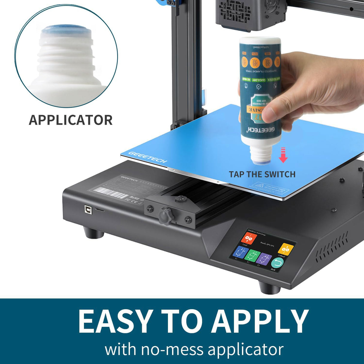 GEEETECH 150ml 3D Printer Adhesive Glue Bed Weld Original, Strong Grip Reduces Warping for ABS, PLA, PLA+, PETG and TPU Filament on Multiple Surfaces Compatible Glass, Flex Plate, PEI Sheet, 5 fl oz Geeetech