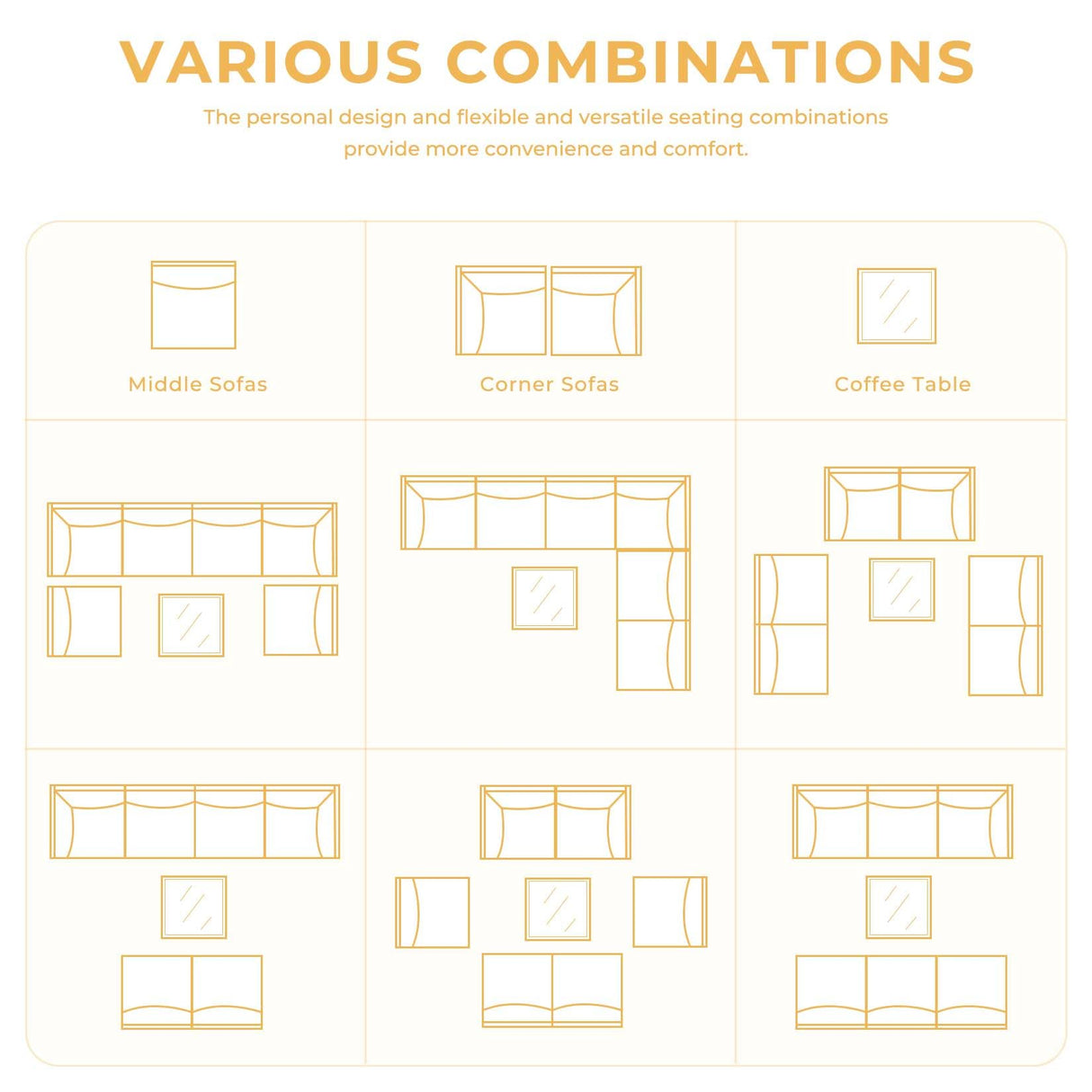 Grand patio 7-Piece Wicker Patio Furniture Set, All-Weather Boho Outdoor Conversation Set Sectional Sofa with Water Resistant Beige Thick Cushions and Coffee Table Grand patio