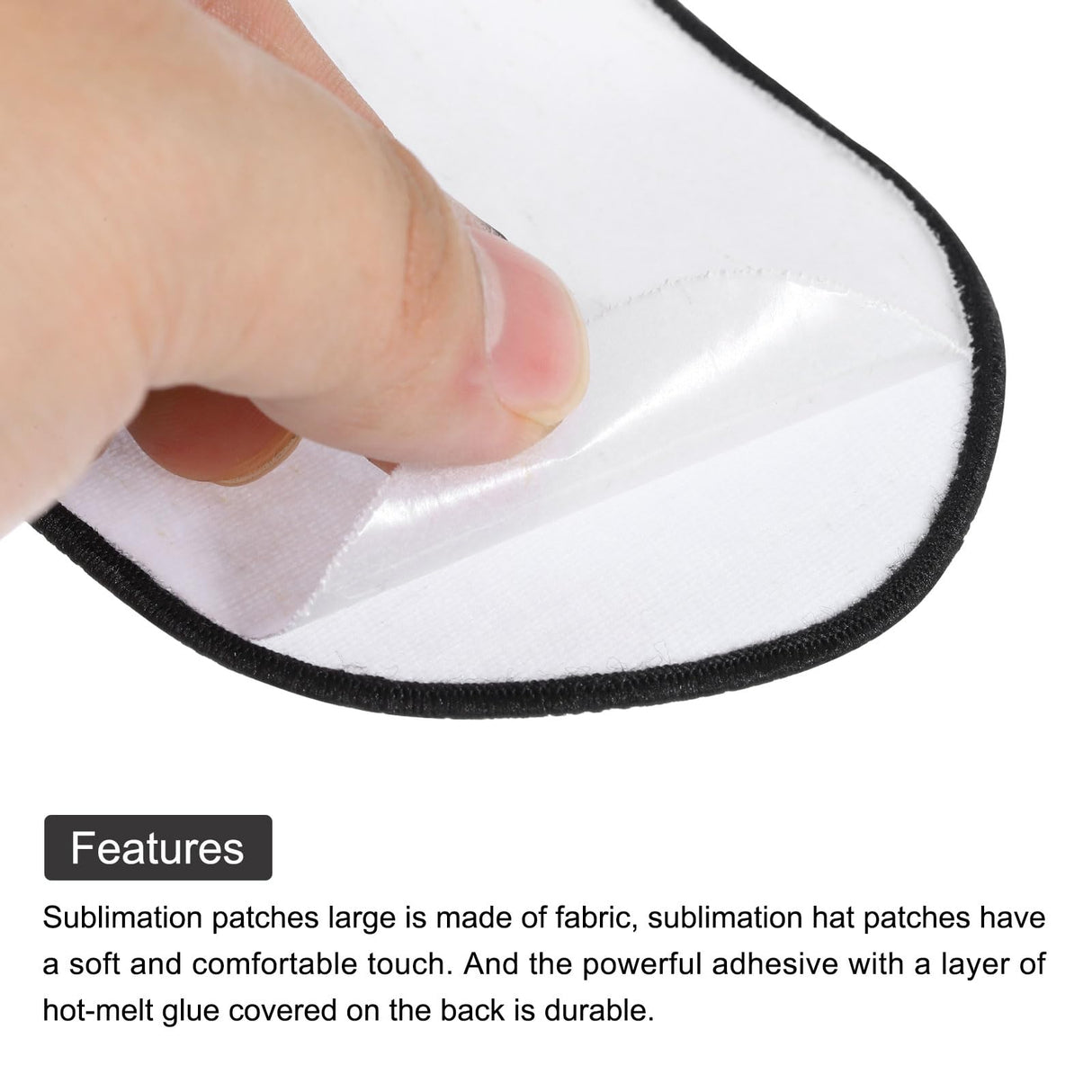 MECCANIXITY 8pcs Sublimation Patch Blank, Fabric Iron-on Blank Heat Transfer Repair Patch for DIY Crafts Caps Clothes Shoes Bags Uniforms, White MECCANIXITY