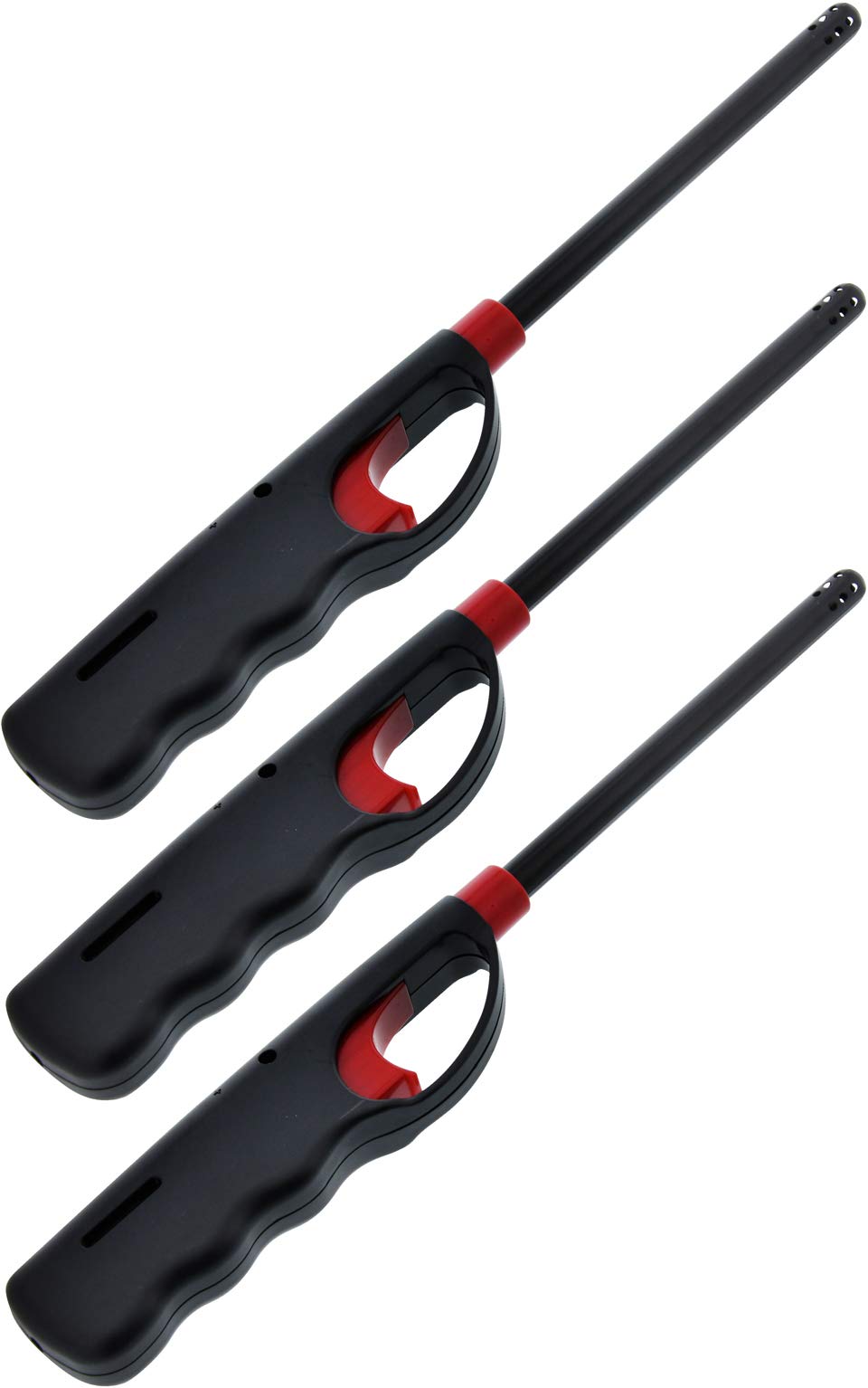 VIP Home Essentials 3 Pack - Handi Flame BBQ Grill Click Lighter Refillable Candle Fireplace Kitchen Stove Wind Resitent Long Stem VIP Home Essentials