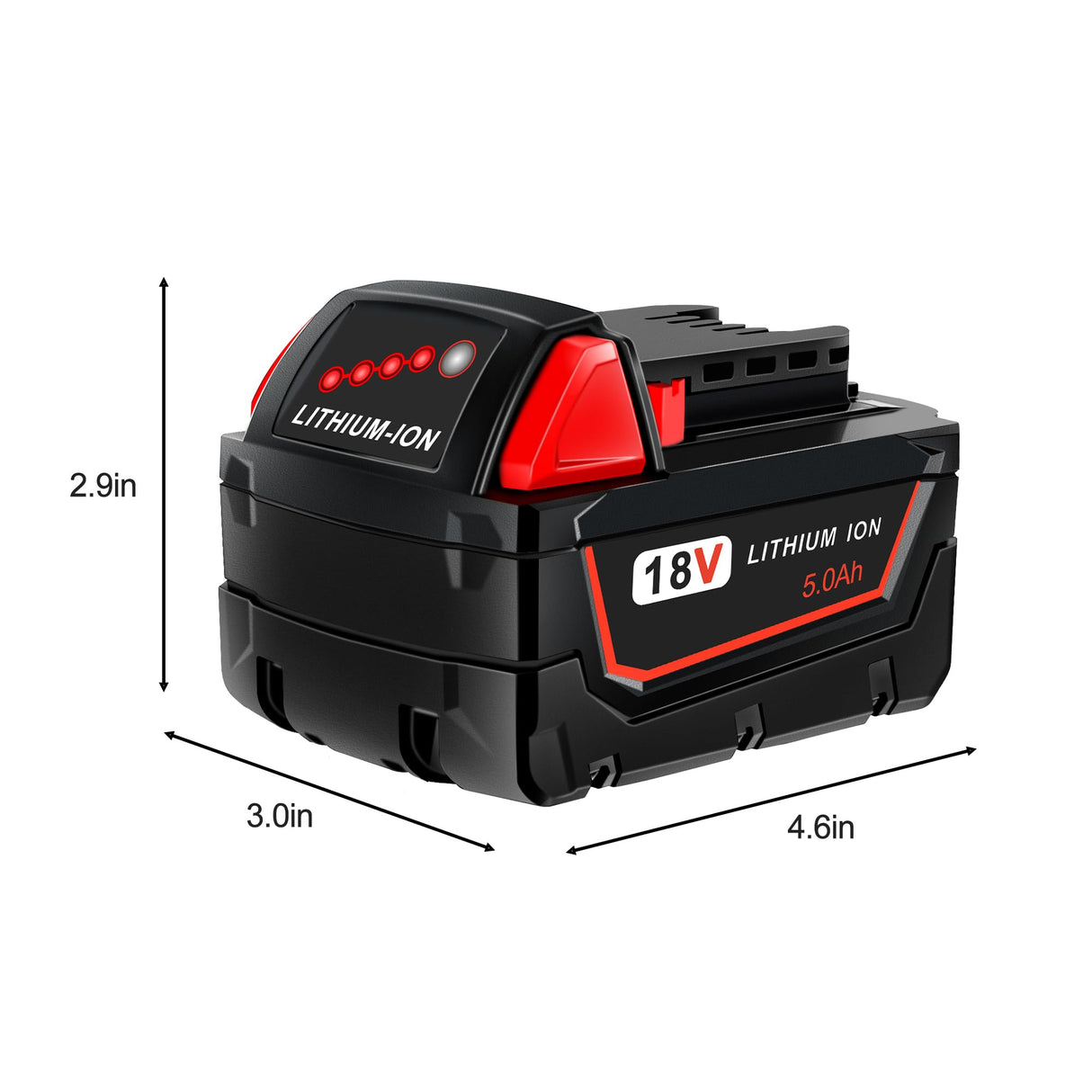 Worthmah 2 Pack 5.0Ah 18V Lithium Replacement Batteries Replacement for Milwaukee M18 Battery, Perfectly Compatible with Milwaukee 18-Volt Original Charger Worthmah