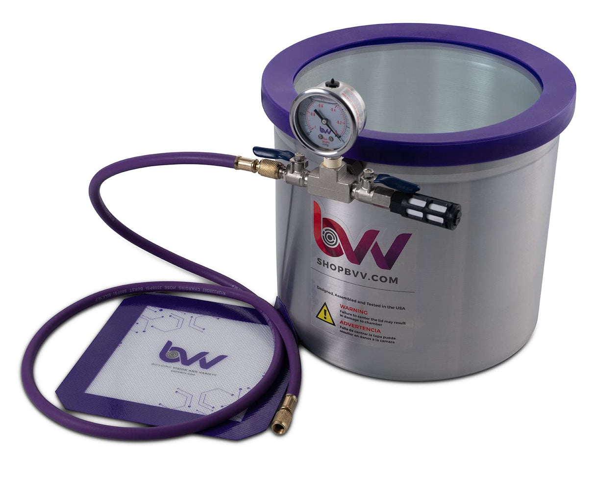 BVV 5 Gallon Aluminum Vacuum Chamber with Glass Lid BEST VALUE VACS