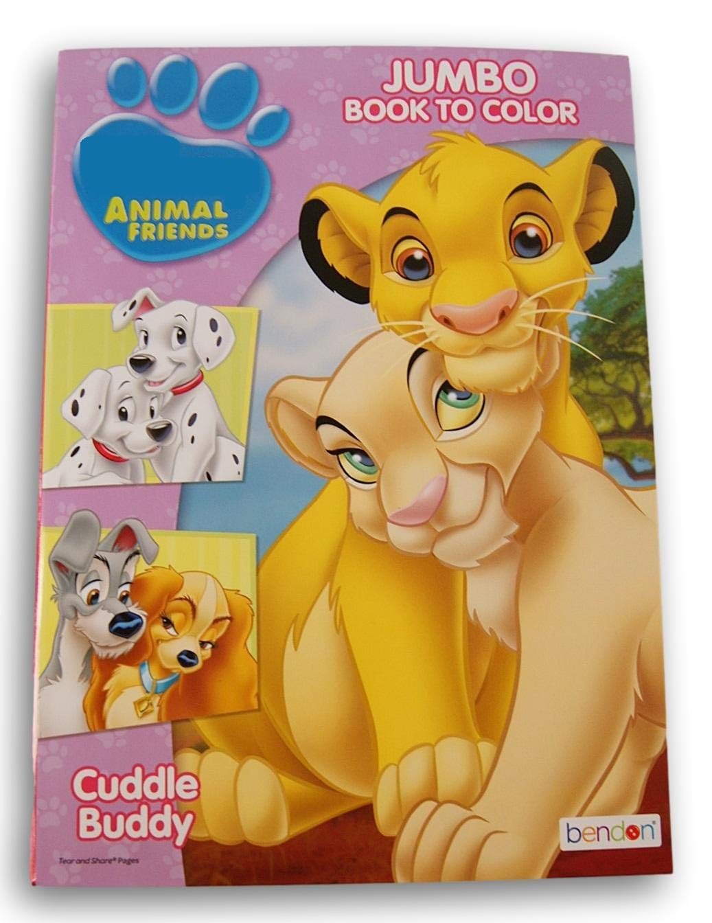 Animal Friends Big Fun Book to Color - Cuddle Buddies - 80 Pages - Inclues Lady and The Tramp, Bambi, Lion King, and More Coloring Books
