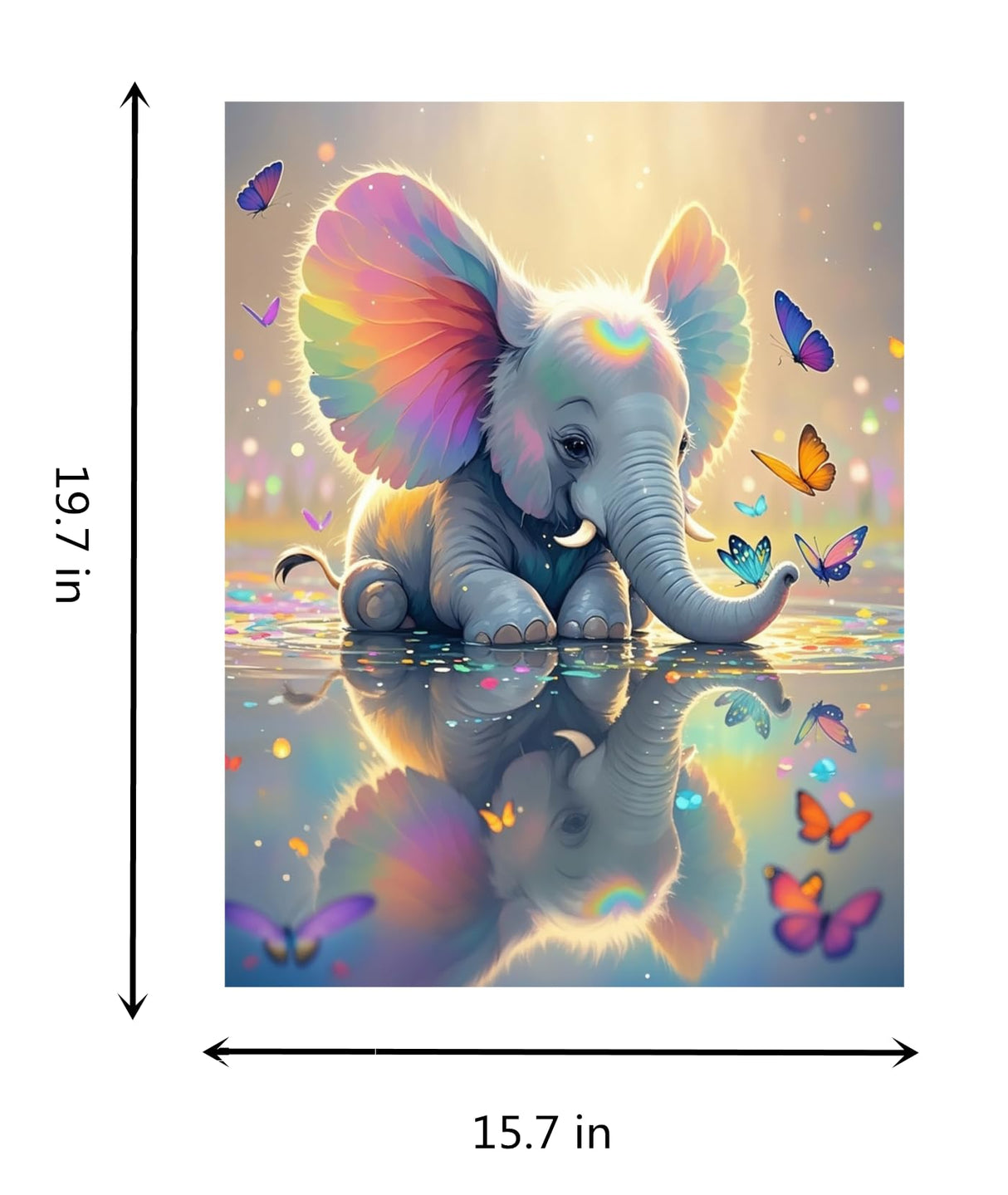 TINDAYPaint by Numbers Kit for Adults Beginner Paint by Number Elephant Painting by Number for Adults Painting Kits for Adult Canvas Painting Home Decor Wall Art 16x20 in TINDAY