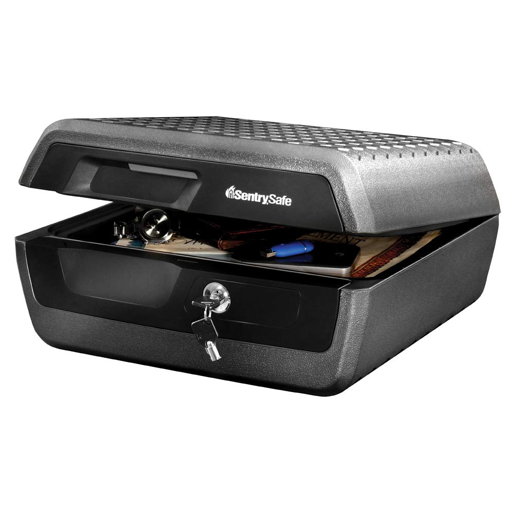 SentrySafe Fireproof and Waterproof Safe Box with Key Lock, Fire and Water Chest Safe for Valuables, 0.36 Cubic Feet, 7.6 x 16.5 x 14.8 Inches, CHW30220 SentrySafe