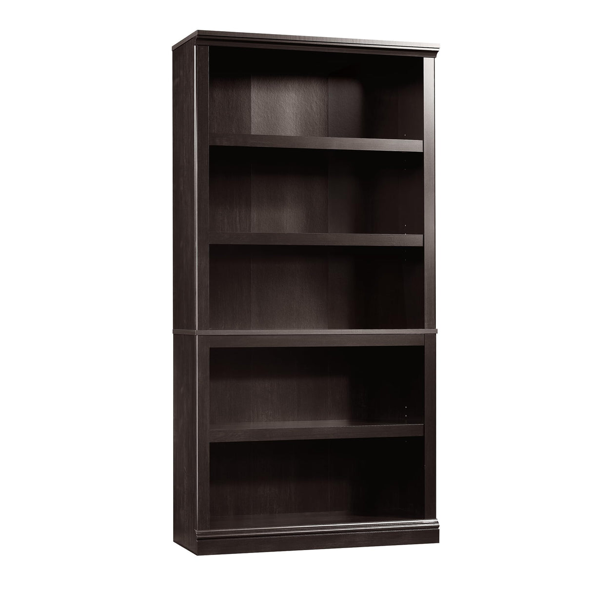 Sauder Miscellaneous Storage 5 Bookcase/book shelf, L: 35.28" x W: 13.23" x H: 69.76", Estate Black Sauder