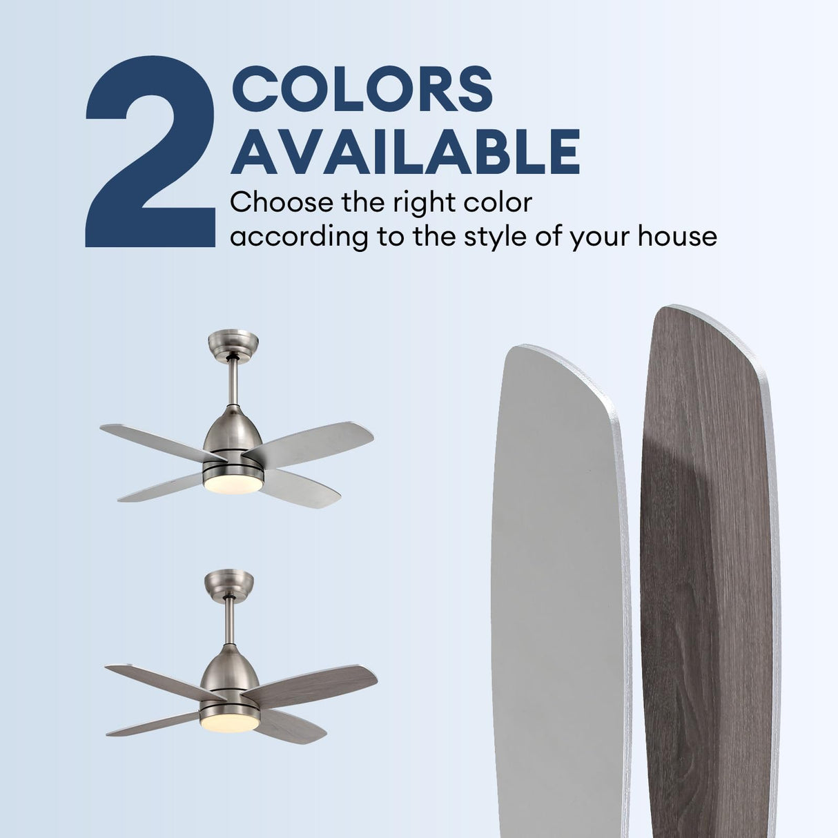 SNZ 38 Inch Flush Mount Ceiling Fans with Lights and Remote Control, Nickel Low Profile Ceiling Fan for Bedroom, Living Room,Office,Kitchen,Patios Indoor and Outdoor Use SNZ
