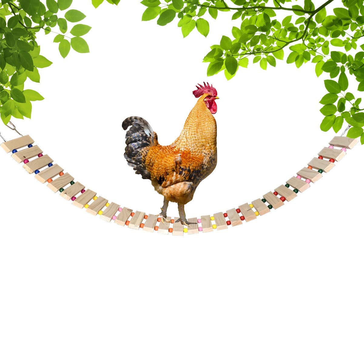 Vehomy Chicken Coop Toy Chicken Toys for Hens Natural Wood Chicken Ladder Chicken Swing Chicken Perch for Birds Poultry Rooster Chicks L Vehomy