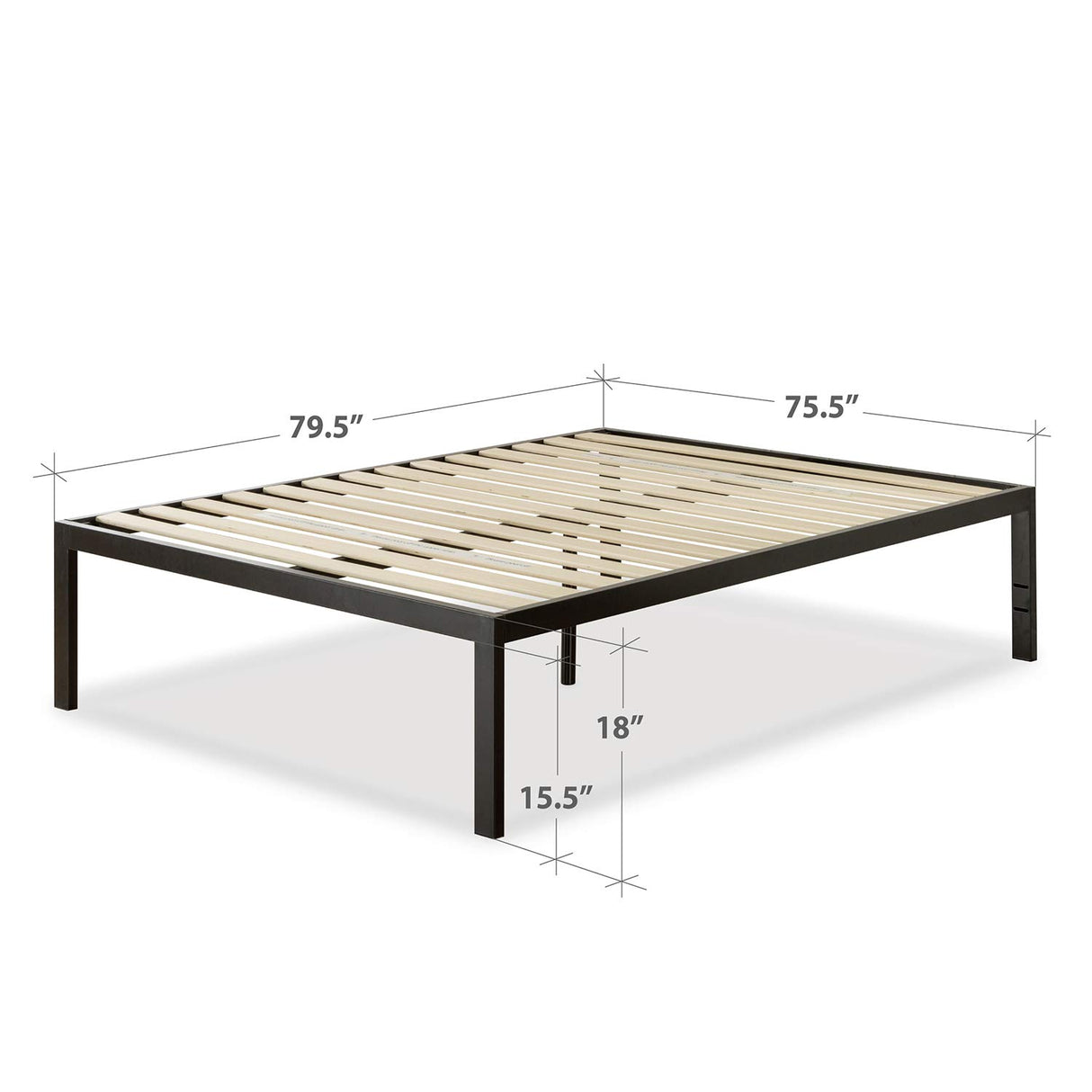 ZINUS Lorrick Metal Platform Bed Frame / Mattress Foundation / Easy, Bolt Free Assembly, King Zinus