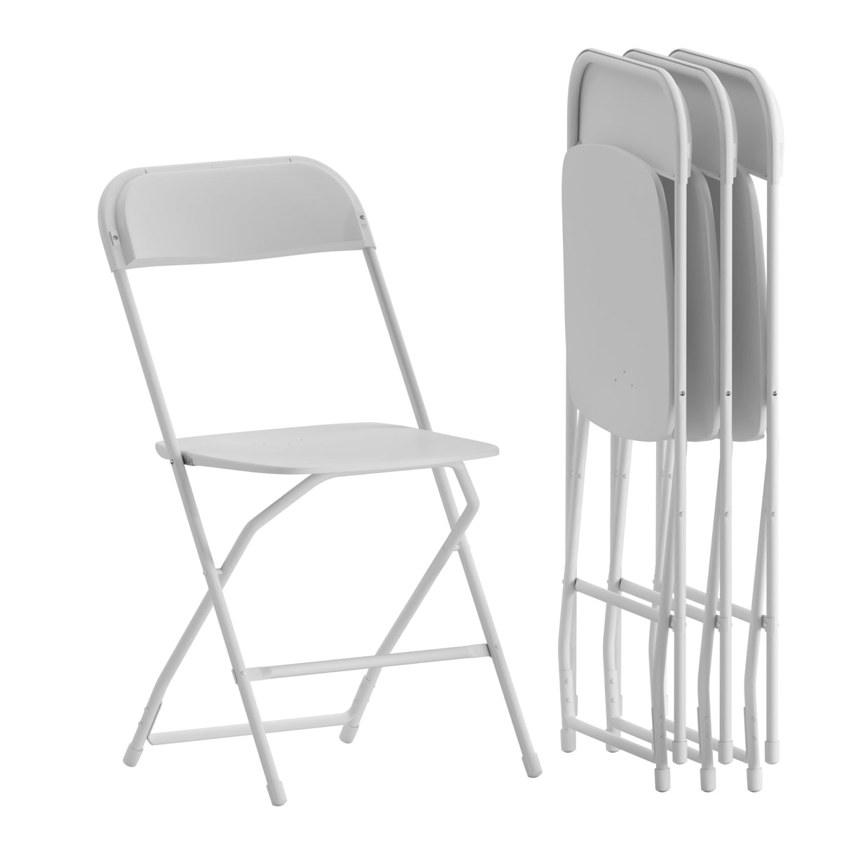 Flash Furniture Hercules Series Plastic Folding Chair - White - 4 Pack 650LB Weight Capacity Comfortable Event Chair-Lightweight Folding Chair Flash Furniture