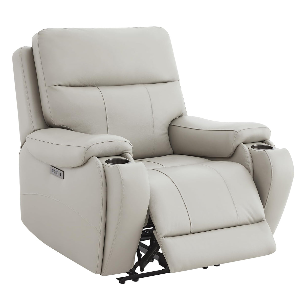 CHITA Large Power Zero Gravity Recliner Chair, Genuine Leather Recliner Chair for Adults with Adjustable Power Headrest and Hidden Slide-Out Cupholders, USB and Type-C Ports, Creamy Grey CHITA
