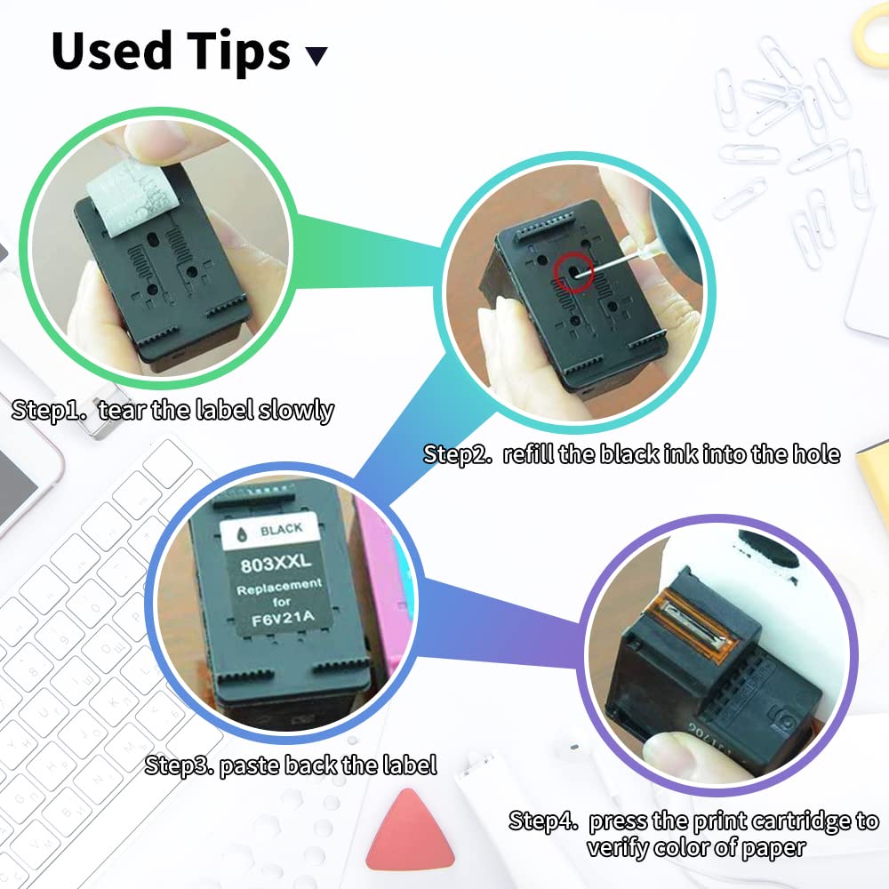 AYMSous Black Ink Universal Refill Ink Kit Dye Ink 250ml Work for Canon HP Epsn Brother Injet Printers Refillable Cartridge CISS CIS System (9 oz) with Syringe&Glove AYMSous