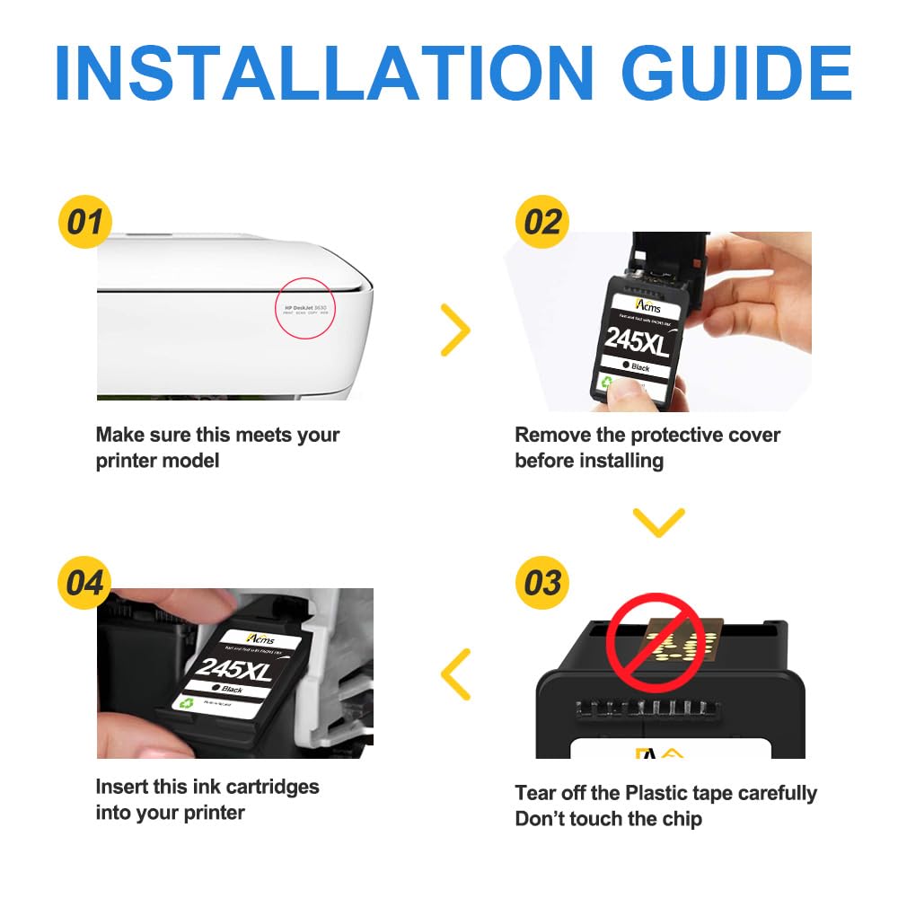 PG-245XL Black Ink Cartridge Replacement for Canon PG-245 PG-245XL 245XL Black Ink for PIXMA MX490 TR4520 TS3322 TR4522 TR4500 TS3122 TS3300 MX492 MG2522 TS3320 TS3100 Printer(1 Black) FACMS