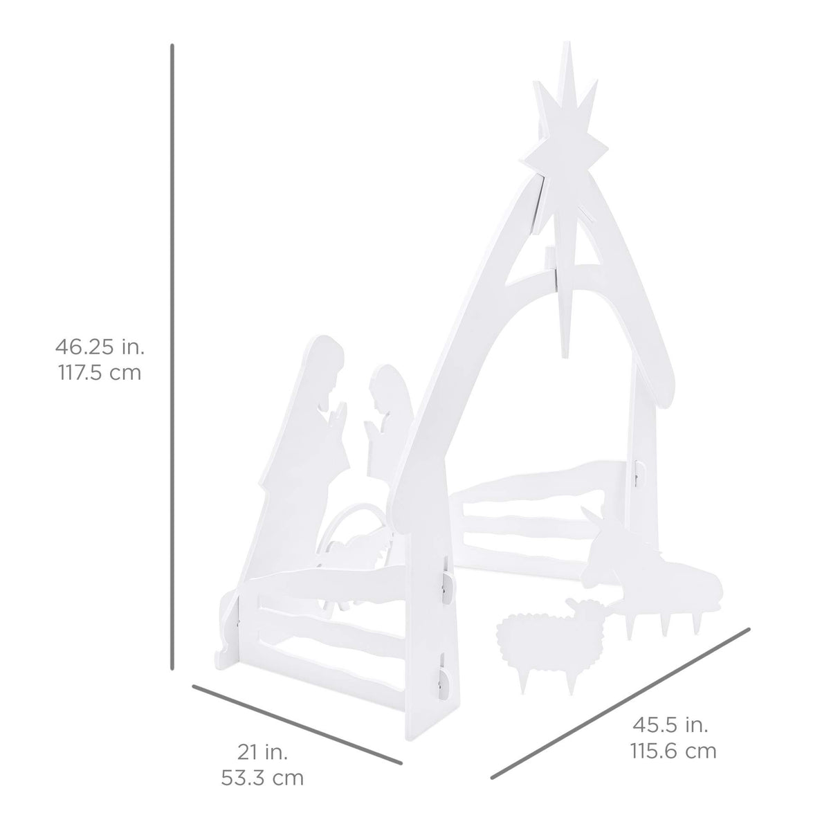 Best Choice Products 4ft Outdoor Nativity Scene, Weather-Resistant Decor, Christmas Holy Family Yard Decoration, Water-Resistant PVC - White Best Choice Products