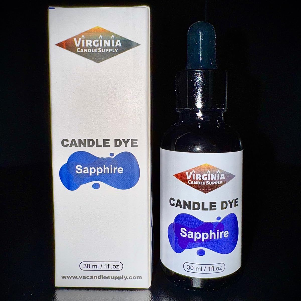 Sapphire Liquid Candle Dye Concentrated (1 oz Bottle with Dropper) Virginia Candle Supply