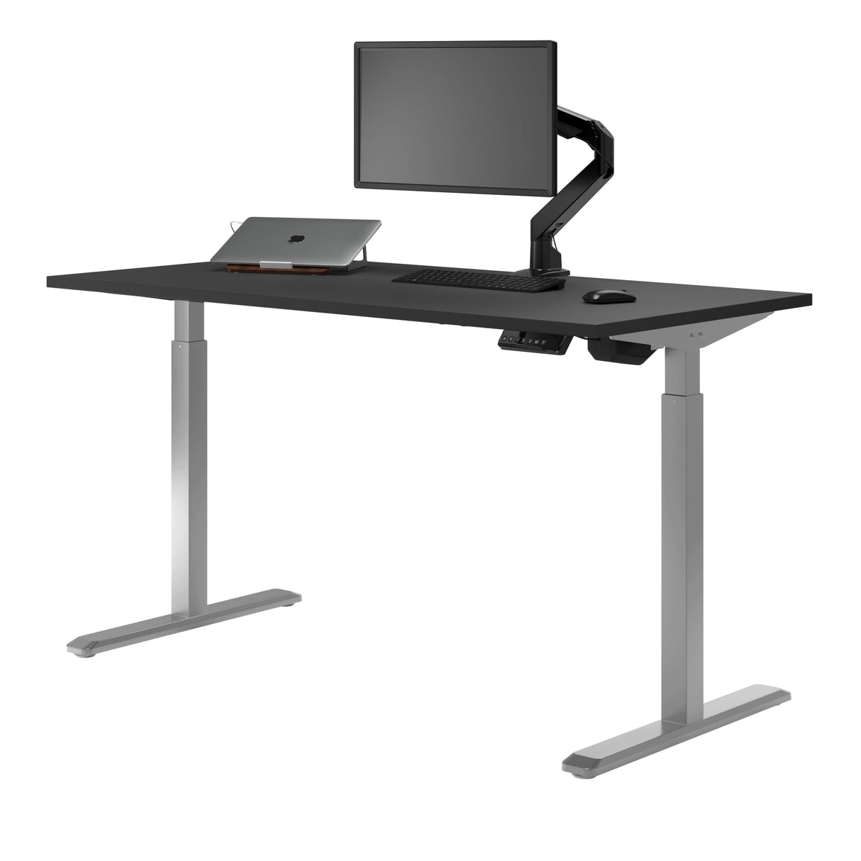 Desky Single Sit Stand Desk - Adjustable Standing Desk - Ergonomic Sit & Stand Up Desk - 71x29.5" Electric Standing Desk - Adjustable Height Table - Sit to Stand Desk - Height Adjustable Desk, Black Desky