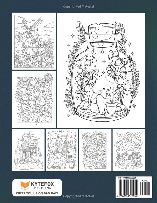 Stress Relief: Adult Coloring Book with Animals, Landscape, Flowers, Patterns, Mushroom And Many More For Relaxation WoodArtSupply