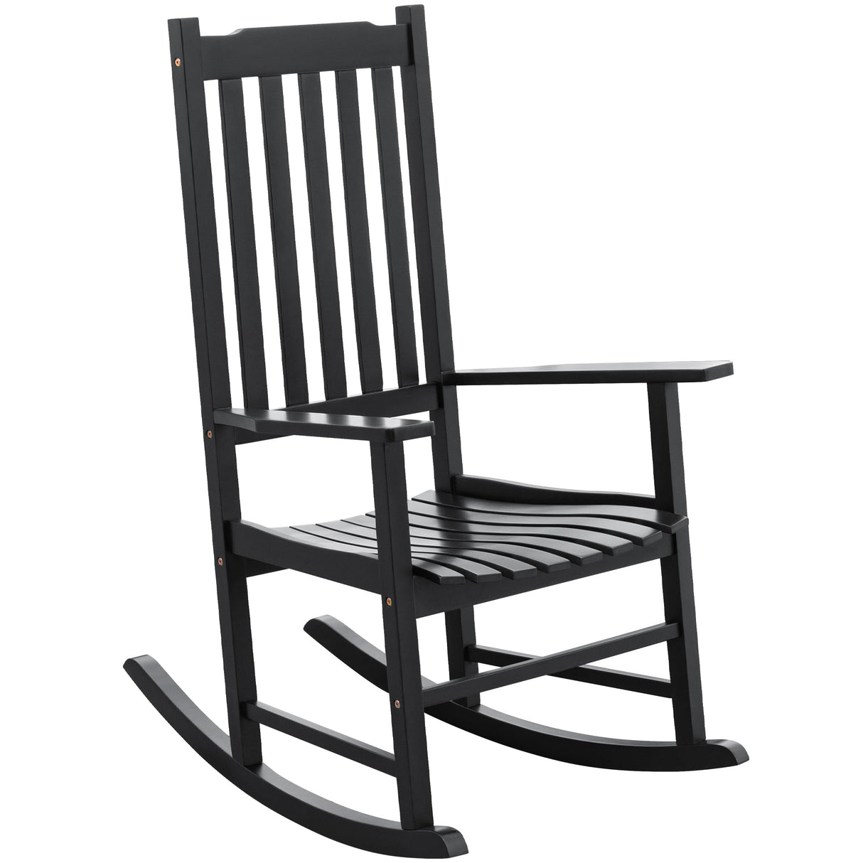 Greesum Outdoor Rocking Chair, Acacia High Back Oversized All-Weather Lounge Rocker with 320 lbs of Support for Patio, Garden, Deck, Porch,Brown Greesum
