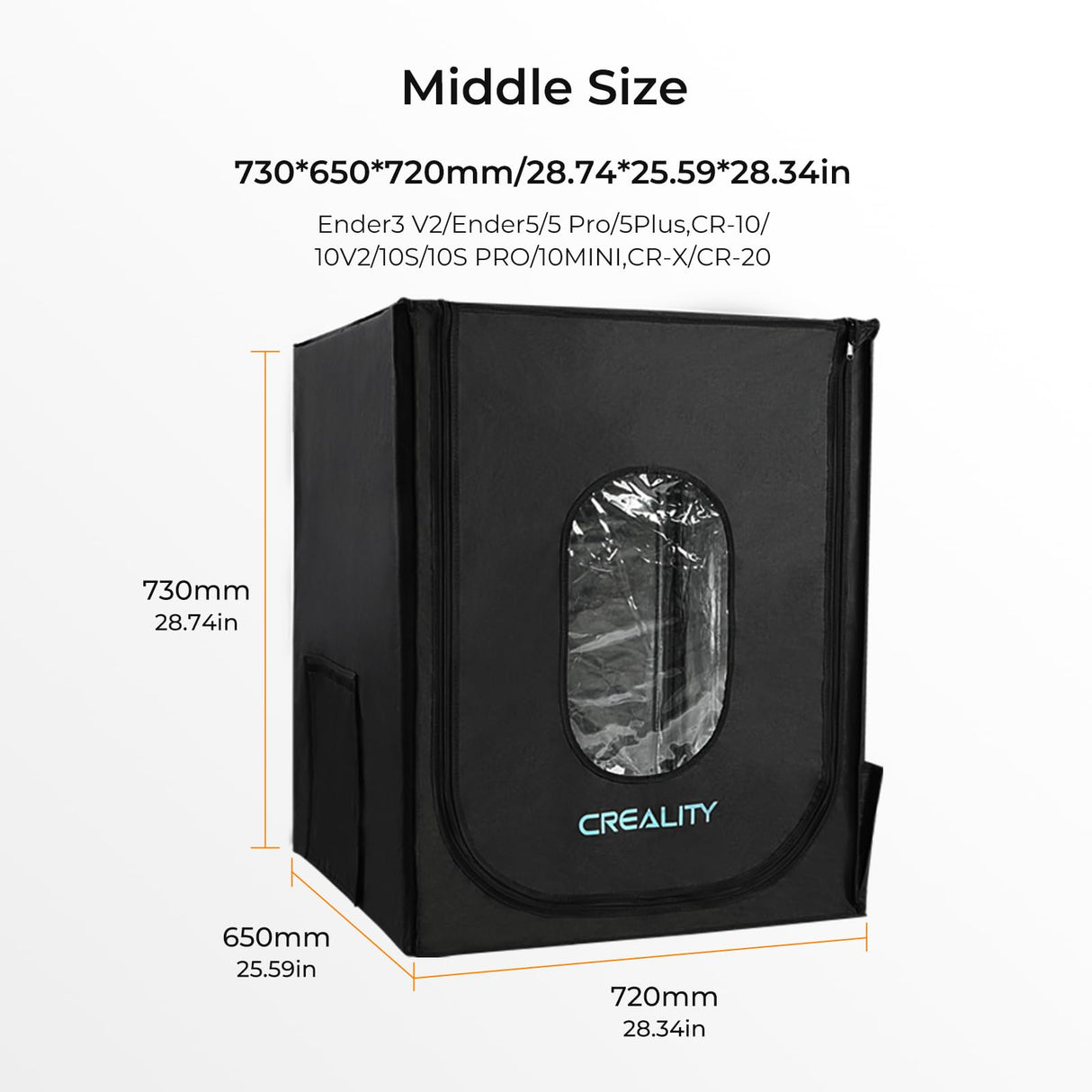 Creality 3D Printer Enclosure, 3D Printing Fireproof and Dustproof Tent for Ender 3/Ender 3V3/Ender 3V3 SE/Ender 3 S1 Pro, Constant Temperature 3D Printer Cover 21.65x25.59x29.53 inches Creality