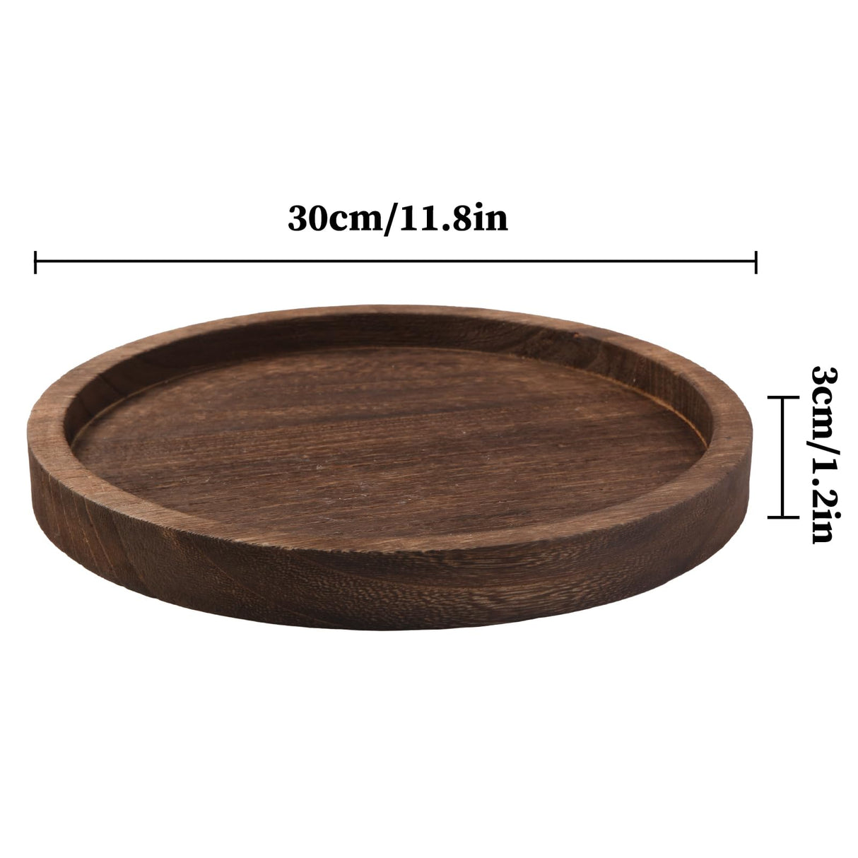 Hatway Wooden Decorative Tray Candle Holder Round Wood Tray Home Decor,Centerpieces Plates for Table centerpieces for CoffeeTable,Christmas Decor Hatway