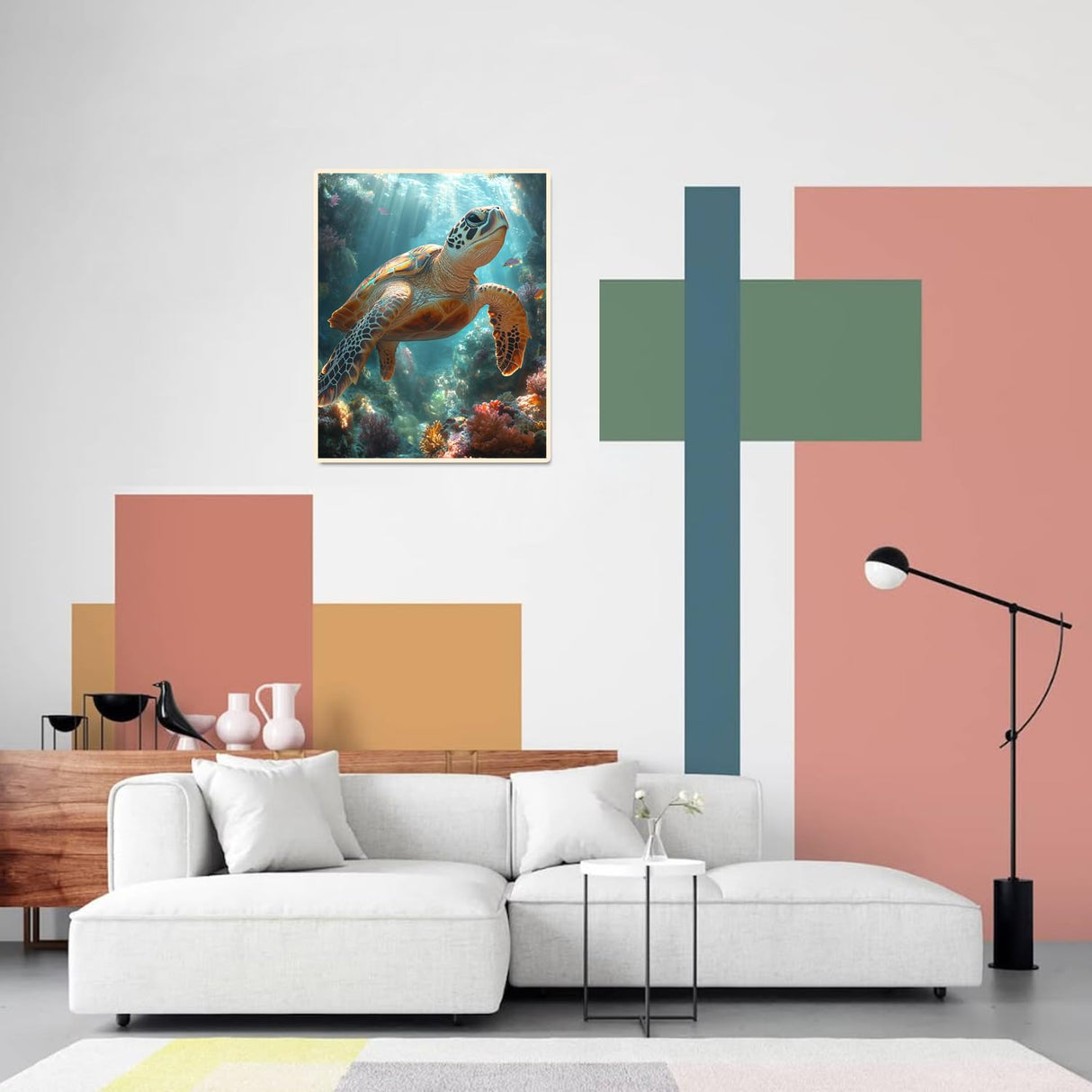 Sea Turtle Paint by Numbers Kit for Adults Beginner Animal Oil Painting Kit Adult Paint by Number Kits on Canvas DIY Painting for Beginners Art by Numbers Turtle for Gifts Home Wall Decor 16x20 Inch obterie