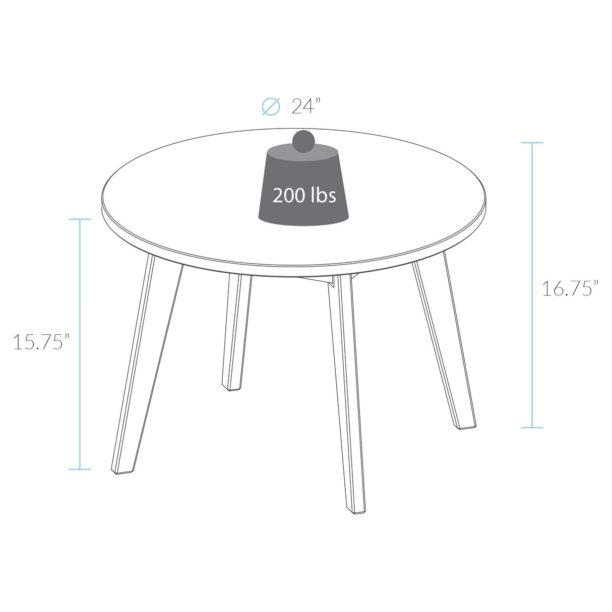 American Trails Genuine 100% Hardwood Round Coffee Table - Hand-Wiped Walnut American Trails