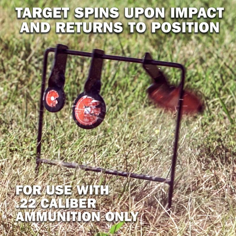 Champion Range and Target Rimfire Triple Gong Spinner Target, Durable Steel Construction for Enhanced Shooting Practice Champion