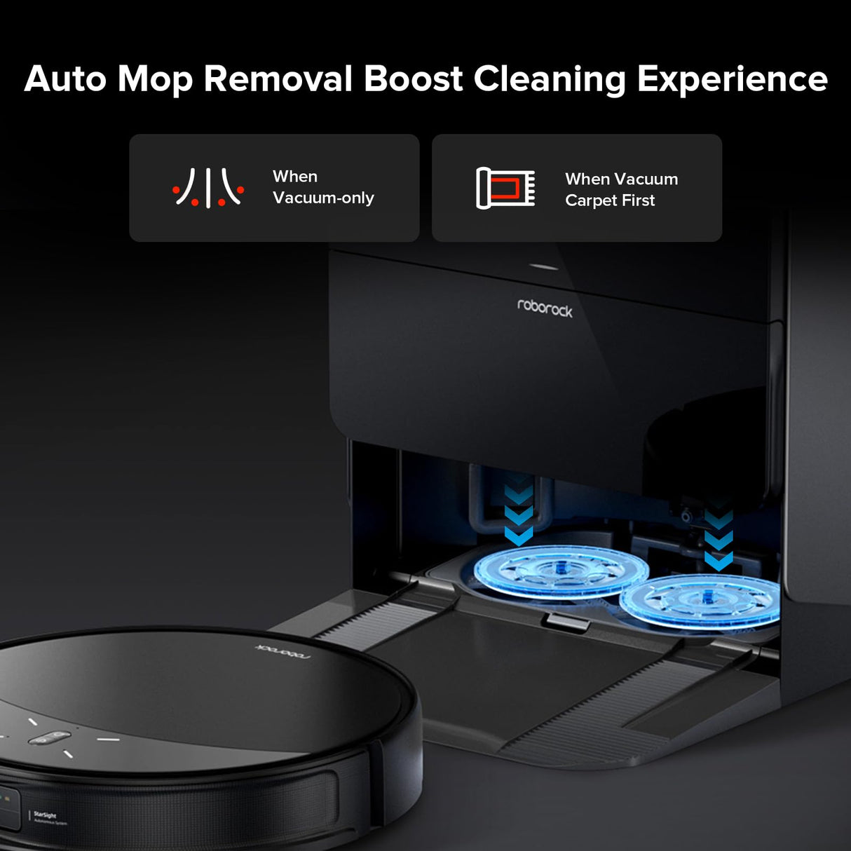 roborock Saros 10R Robot Vacuum and Mop, Powerful Suction, Zero-Tangling, 3.14’’ Ultra Slim, FlexiArm Riser Technology for Carpet & Floor, Corner & Edge Cleaning, Self-Emptying, Hot Air Drying, Black roborock