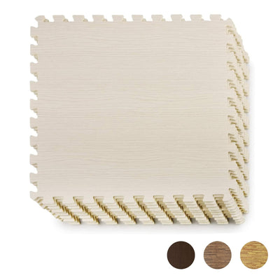 Yes4All Interlocking Exercise Foam Mats – Cover 24, 48 & 120 SqFt (Multi-Color) (I. 24 Square Feet (12 Tiles) - Light Walnut Wood)