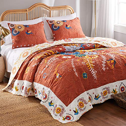 Greenland Home Barefoot Bungalow Topanga Quilt Set, 3-Piece Full/Queen, Multi Greenland Home Fashions