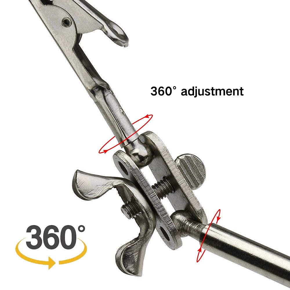 Helping Hands Magnifier Soldering Station, mlogiroa 2.5X Magnifying Glass Third Hand Soldering Stand with Dual Adjustable Alligator Clips for Welding, Jewelry, Small Precision Projects Inspection mlogiroa