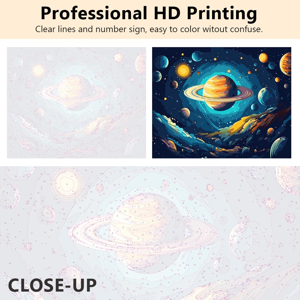 Paint by Numbers for Adults Universe by Number Artwork Cosmic Star Paint by Numbers for Adults Beginner Abstract Space Paint by Number Kits Unframed Wall Decor Acrylic Paints 16x20 in Generic