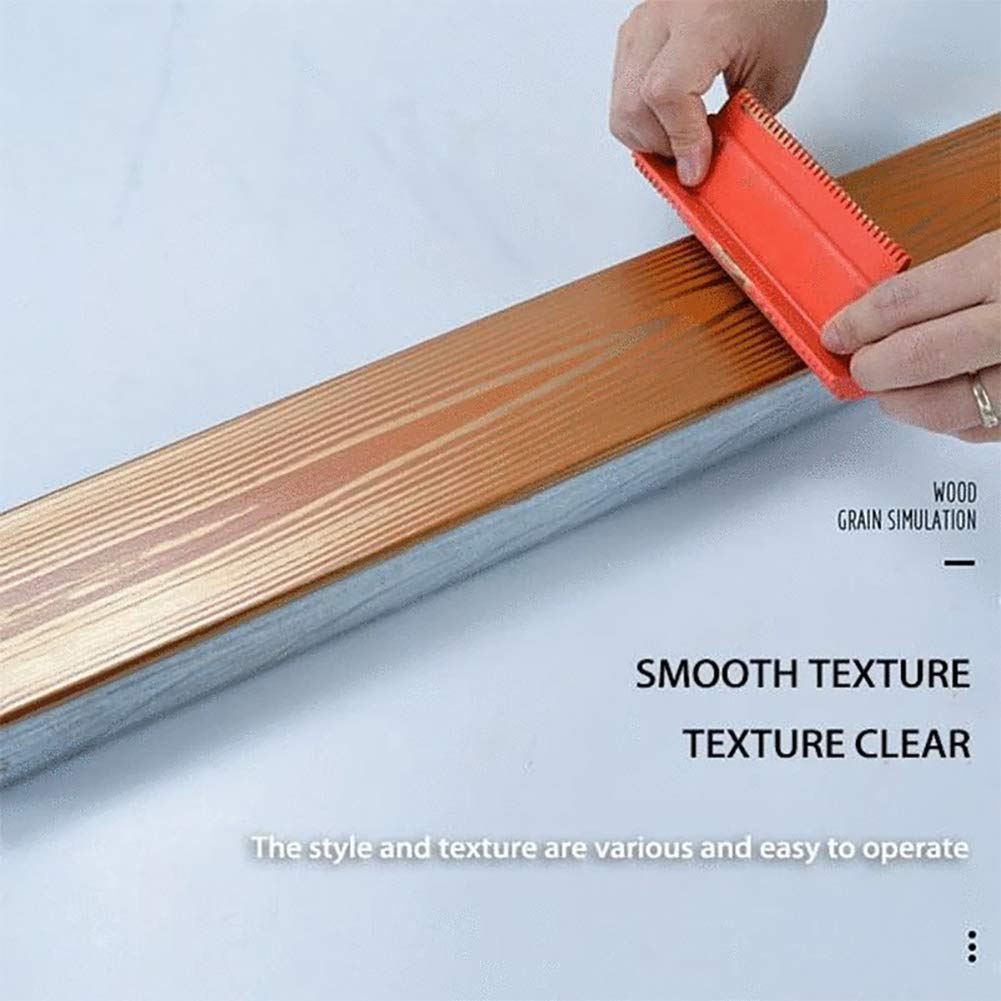 4 Pieces Wood Graining Tool,Wood Grain Tool, Rubber Wood Pattern Graining Knurling Tool On All Surfaces HUIKANGSHENG