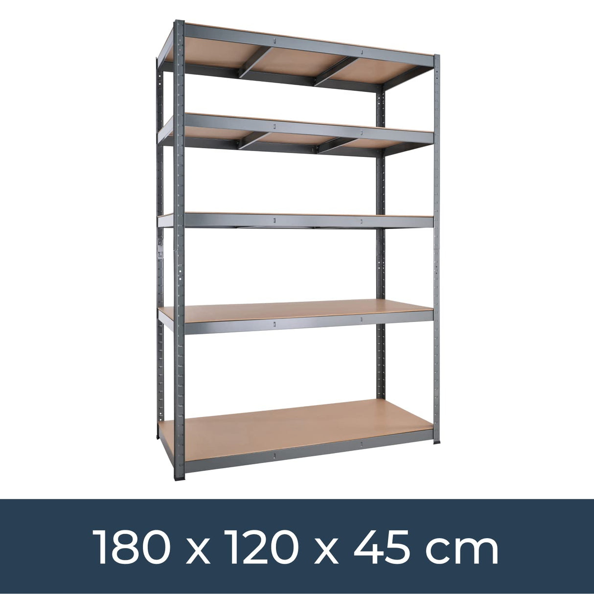 Garage Shelving Units - 71" H x 47" L x 18" - Heavy Duty Racking - Shelves for Storage -1 Bay - Black - 5 Tier - 2000LB Capacity (400LB Per Shelf) - Workshop, Shed, Office - 5 Year Warranty G-Rack