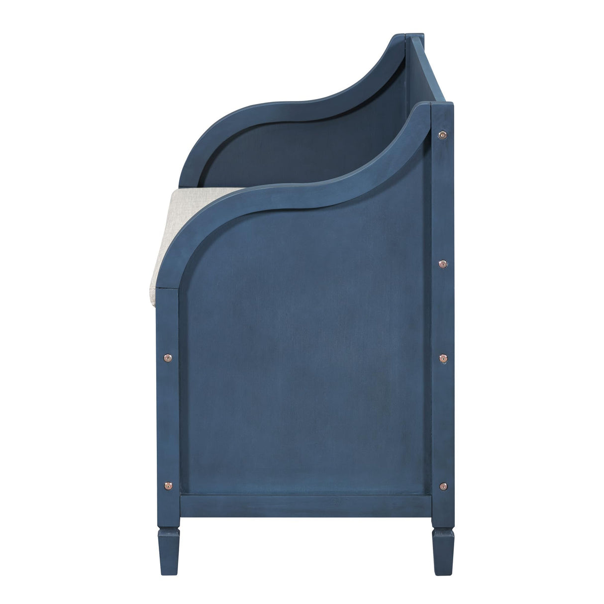 Knocbel Rustic Entry Storage Bench with Hidden Compartments and Removable Cushion, Wooden Entryway Hallway Foyer Shoe Bench Bedroom End of Bed Bench, 250lbs Weight Capacity (Antique Navy) Knocbel