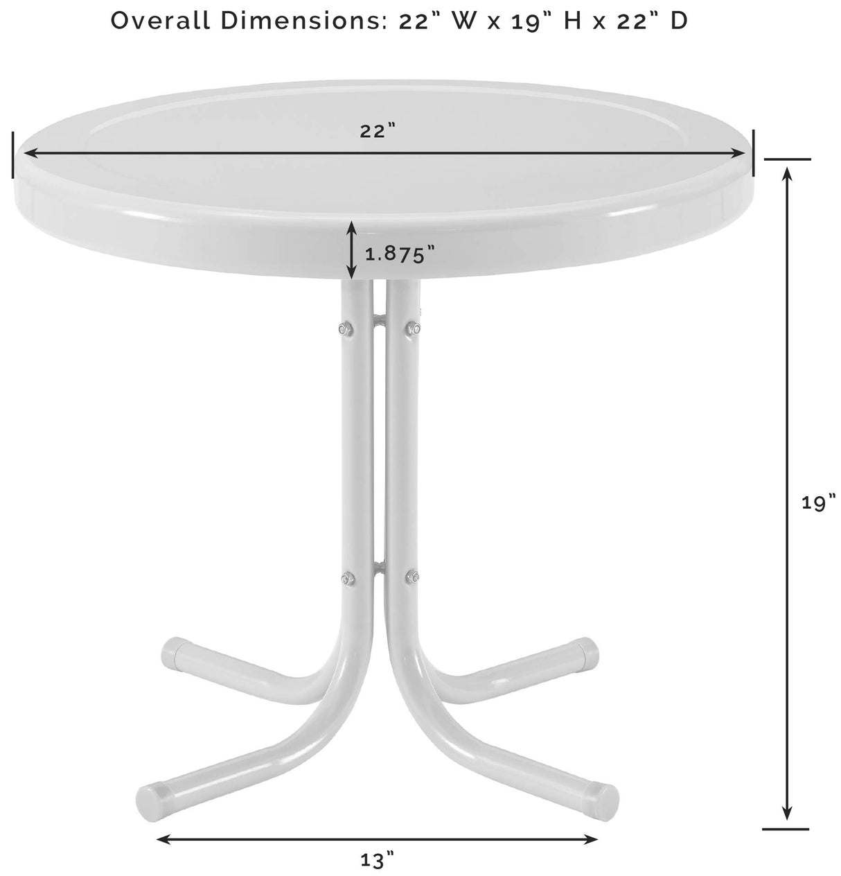 Crosley Furniture Griffith Weather Resistant Retro Metal Outdoor Side Table for Patio, Deck, Porch, Tangerine Crosley Furniture