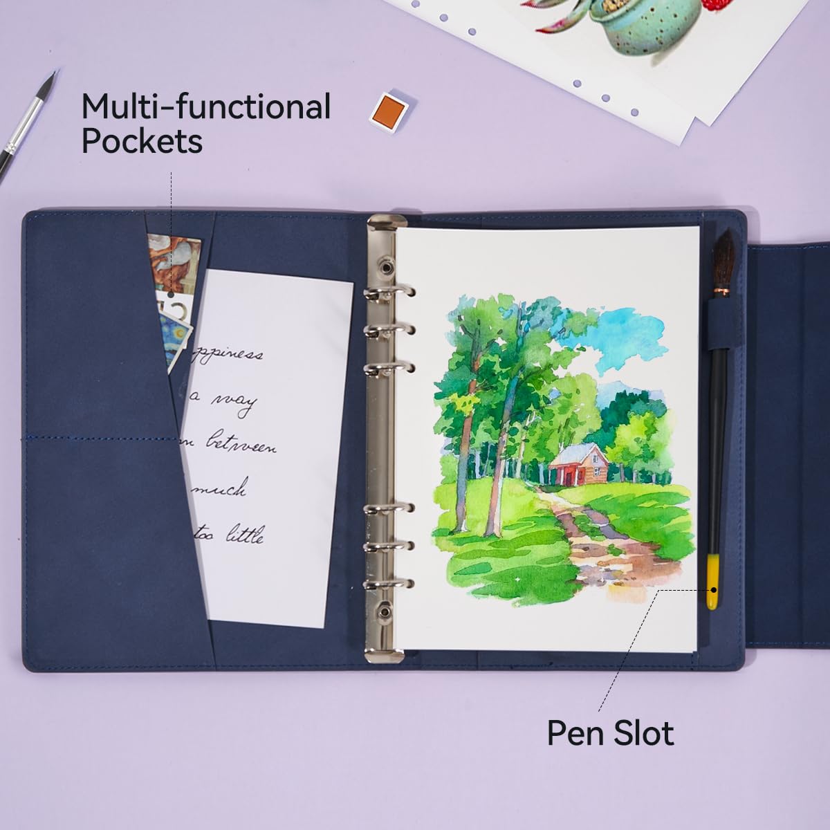 Lightwish Watercolor Sketchbook,100% Cotton Acid Free Watercolor Journal,300gsm/140lb Hot Press Watercolor Paper for Artists,Adults,Students,20 Sheets,9.25 * 6.3 Inches LIGHTWISH