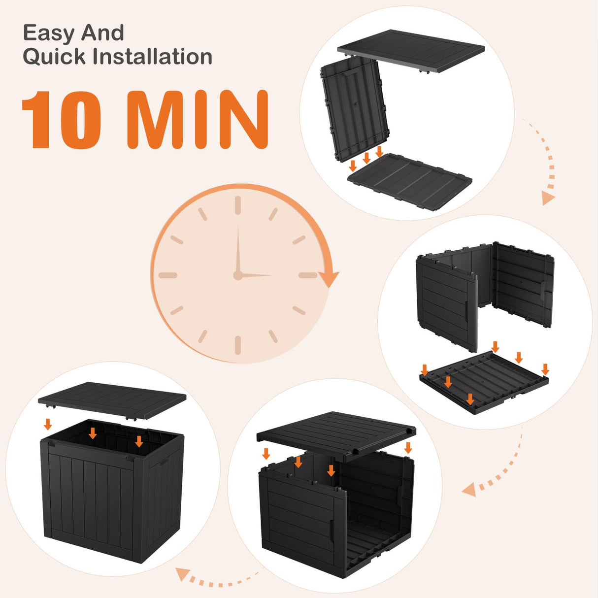 Sweetcrispy Deck Box with 31 Gallon Capacity, Weatherproof Resin Lockable Outdoor Storage for Secure Package Deliveries and Indoor Storage in Garden or Patio, Backyard Sweetcrispy