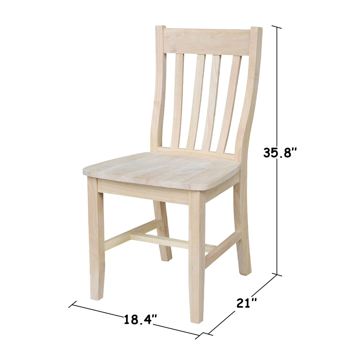 International Concepts 30" Round Top Pedestal Table - With 2 Cafe Chairs, Unfinished IC International Concepts
