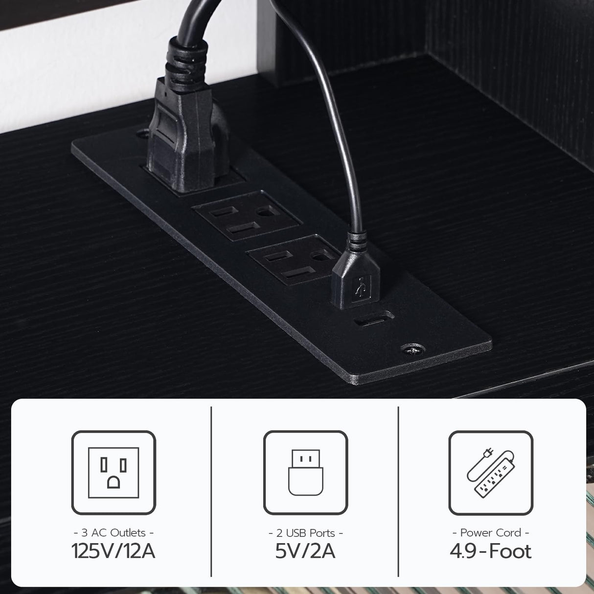 HOOBRO Floating TV Stand with LED Light Power Outlet for TVs up to 65”, Wall Mounted TV Shelf, Modern Media Console Entertainment Center Under TV, for Living Room Bedroom, Black BK34UDDS01G1 HOOBRO