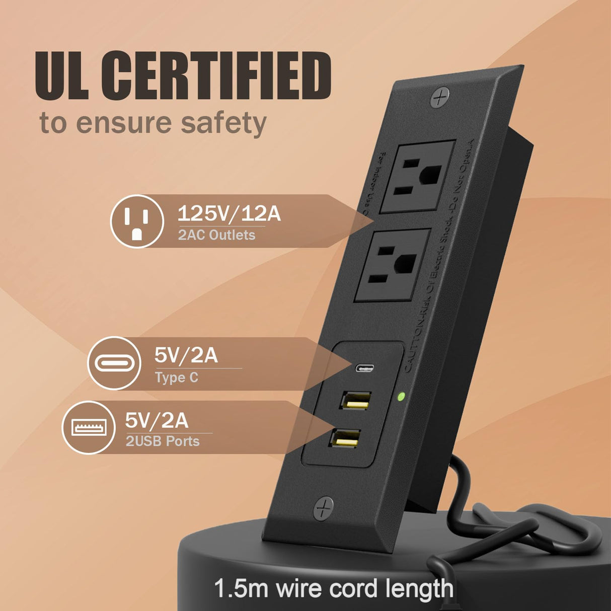 GEPELCN Farmhouse Dresser for Bedroom 6 Drawers Dresser with Power Outlets Rustic Chest of Drawers with Natural Texture White Organizer for Living Room Hallway GEPELCN