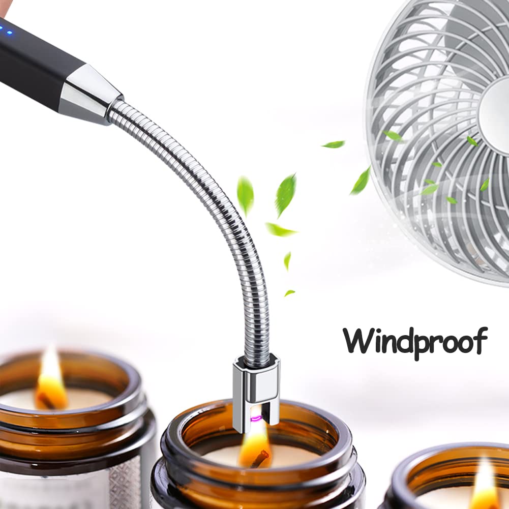 GRILLMATIC Windproof, Rechargeable, Flexible Neck, Lithium Ion, Electronic, Butane Free, Flameless, USB Grill Lighter GRILLMATIC