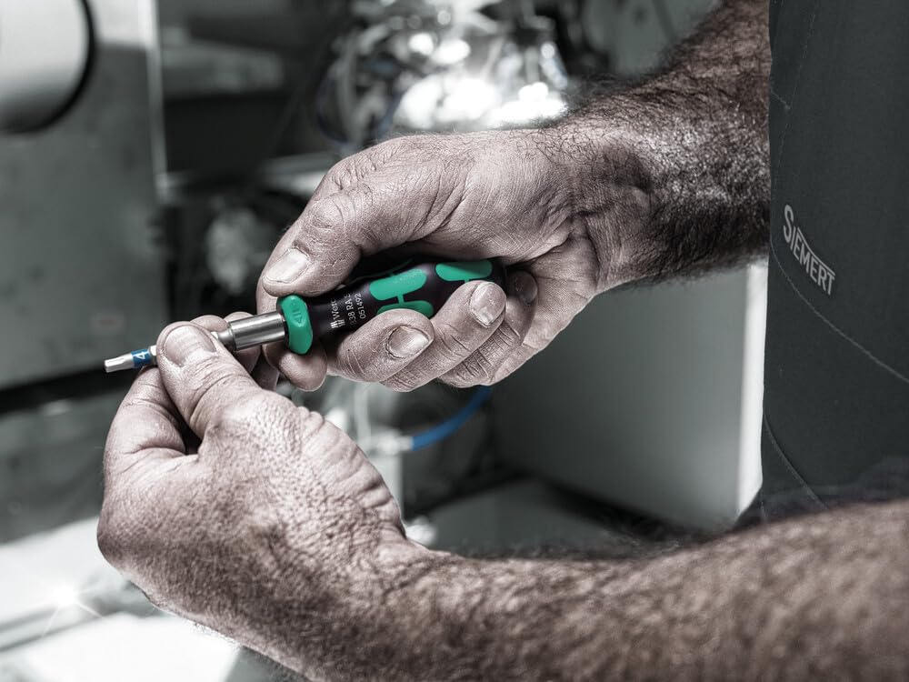 WERA - 05051492001-838 RA S Bitholding Screwdriver with Ratchet functionality, 1/4", 1/4" x 102 mm Wera