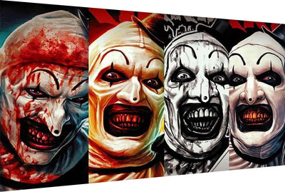 MBNTJHT Halloween Large Diamond Art Kits for Adults Beginner,Horror Clown 5D Full Round Drill Diamond Painting Kits for Adult, Large DIY Gem Art Painting Kit for Holiday Gifts 16x28 Inch.