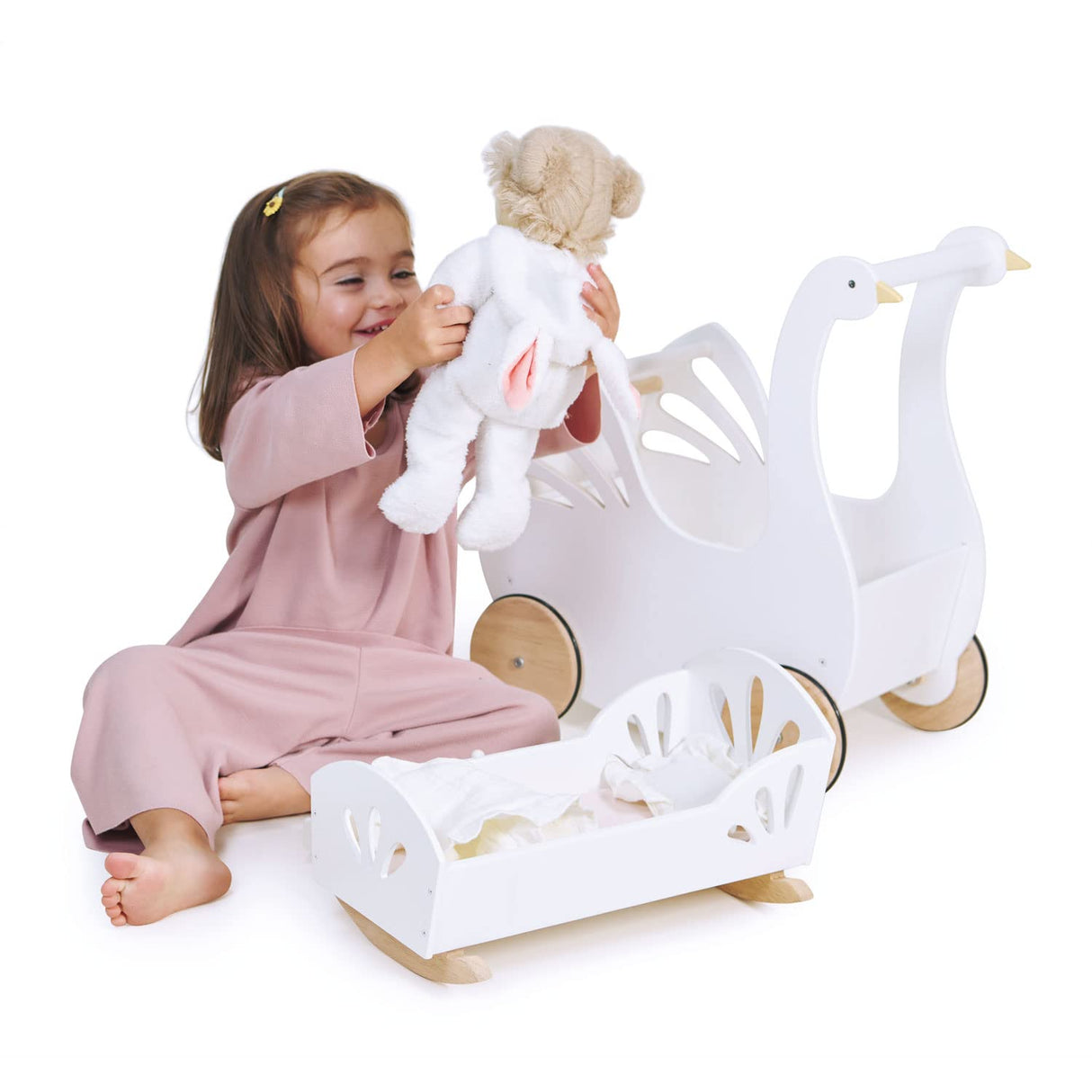 Tender Leaf Toys - Sweet Dreams Dolly Bed - Wooden Baby Doll Rocking Cradle with Bedding and Accessories - Encourages Love and Nurturing Play for Boys and Girls - Age 18m+ Tender Leaf Toys